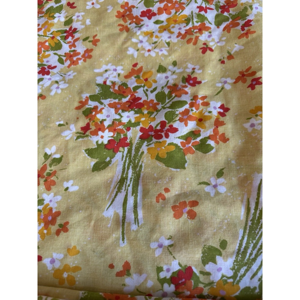 Vintage Floral Bed Sheet 66" By 104"
